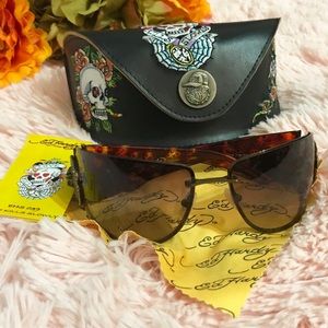 Ed Hardy Love Kills Slowly Tortoise Sunglasses